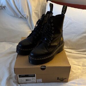 Dr. Martens Black Platform Combat Boots